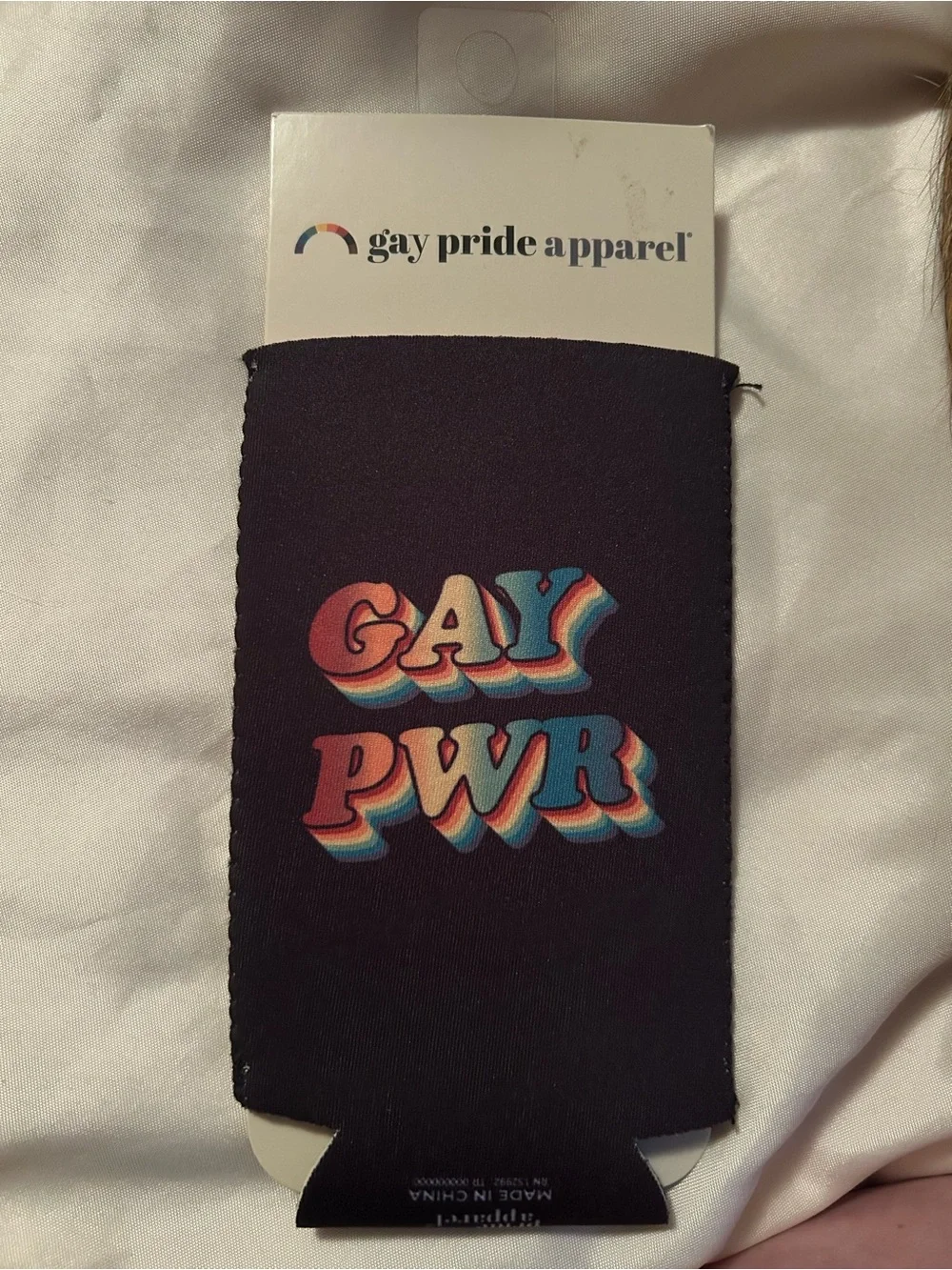Gay PWR Black Can Cooler - Gay Pride Apparel